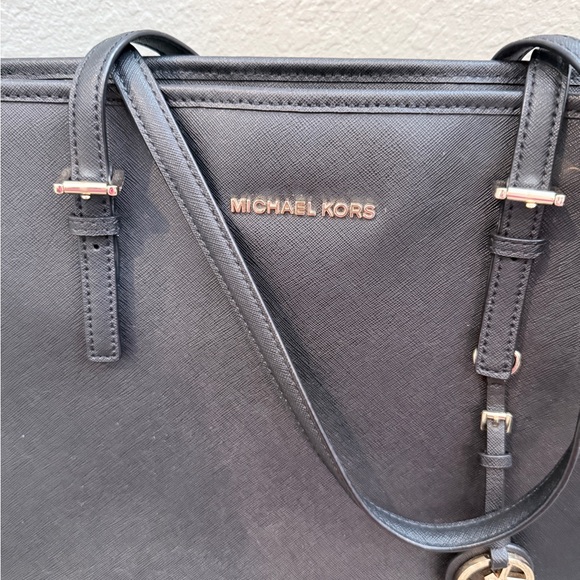 Michael Kors Black Tote with Gold Accents